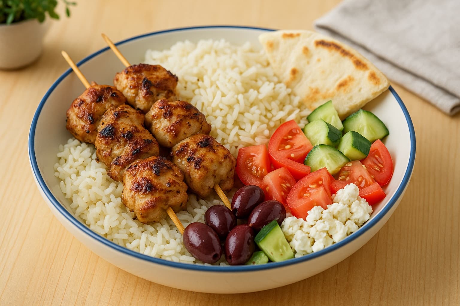 Greek Chicken Souvlaki Bowls