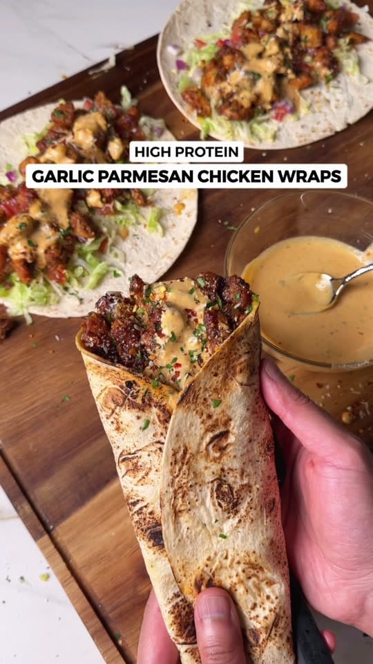 Crispy Garlic Parmesan Chicken Wraps